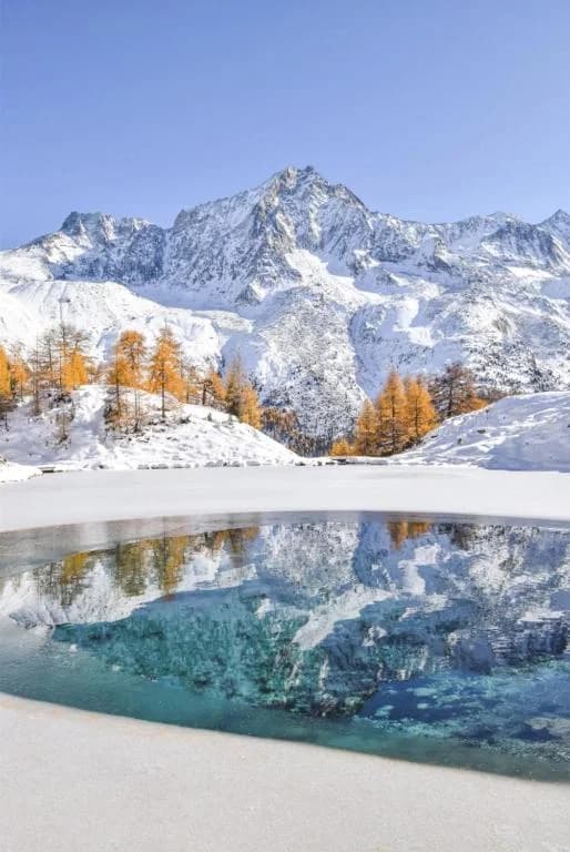 Lac d'Arolla en hiver — Val d'Hérens, 2 070 m